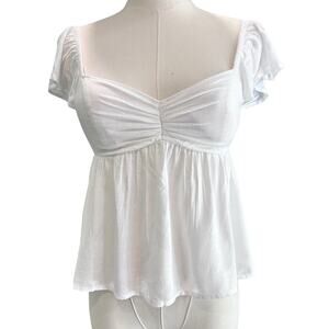 Hollister Baby Doll Crop Top Cami Y2K 90's Milk Maid Tie Back White SZ XXS